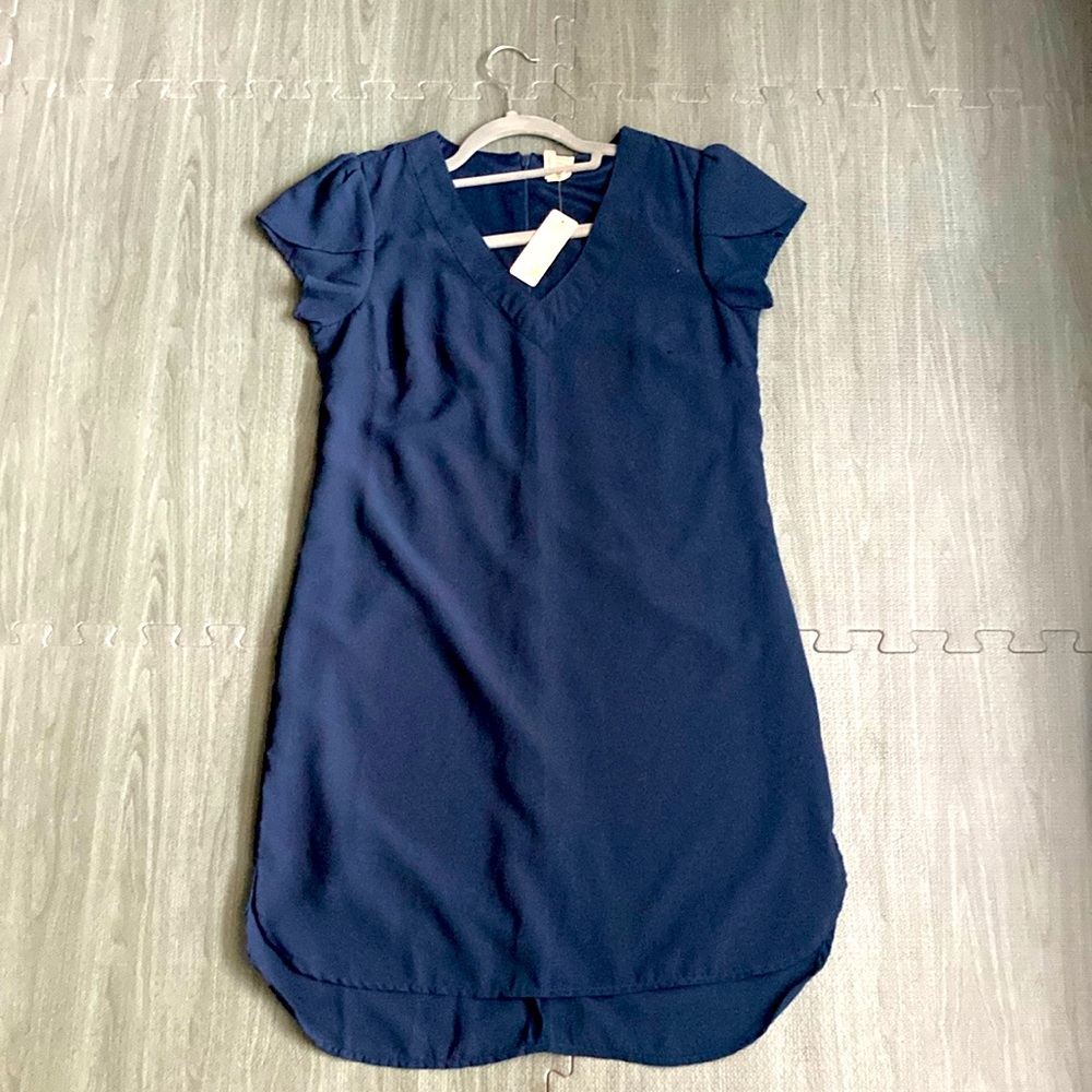 V-neck Tshirt Dress with Cap Sleeves NWT